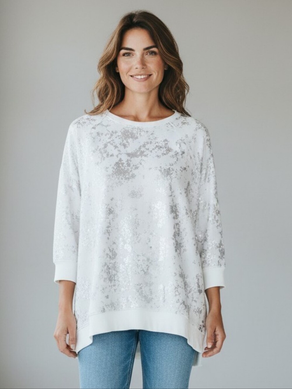 Berkley Jensen White and Silver Women's Top